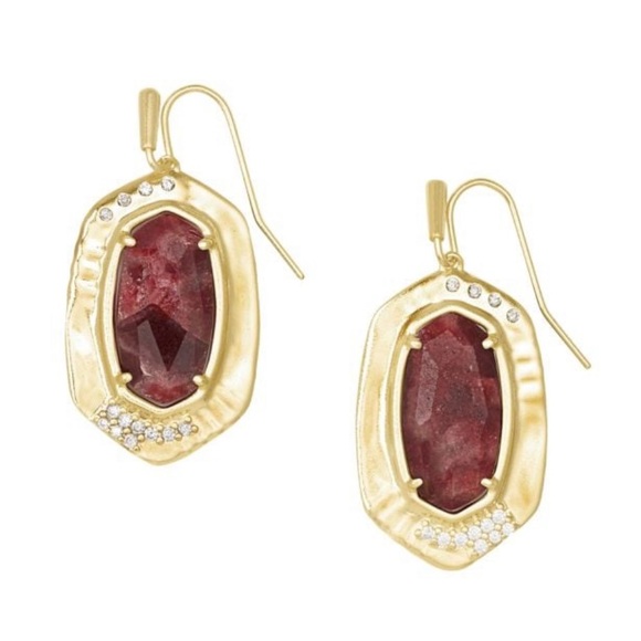 KENDRA SCOTT Anna 14K Yellow Gold Plated & Jade Drop Earrings - Picture 14 of 15